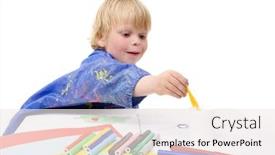  Presentation with glue - Amazing presentation theme having young boy reaching for the glue backdrop and a sky blue colored foreground