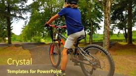  Presentation with bmx - Slides consisting of young-boy-riding background and a tawny brown colored foreground