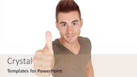  Presentation with saying - Audience pleasing slide deck consisting of young-boy-seen-from-above backdrop and a coral colored foreground