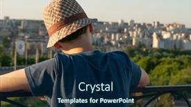  Presentation with modern - PPT theme having young-boy-standing-looking background and a navy blue colored foreground