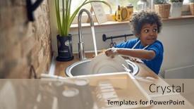  Presentation with responsibility - Presentation having young-boy-takes background and a coral colored foreground