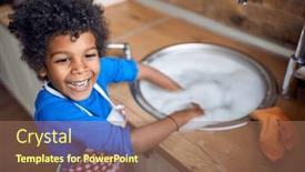  Presentation with responsibility - PPT theme enhanced with young-boy-takes and a coral colored foreground