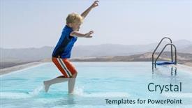  Presentation with infinity - PPT layouts consisting of jesus foot - young boy trying to keep background and a sky blue colored foreground