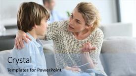  Presentation with giving - Amazing presentation theme having young boy using smartphone backdrop and a light blue colored foreground