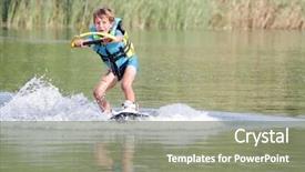  Presentation with young - Presentation enhanced with young boy wakeboarding background and a gray colored foreground