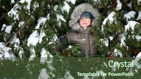  Presentation with young woman wearing boxer gloves - Cool new theme with young boy wearing winter jacket backdrop and a tawny brown colored foreground