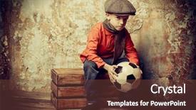  Presentation with full length portrait two men women brown sweater - Audience pleasing PPT theme consisting of young boy with a soccer backdrop and a tawny brown colored foreground
