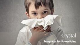  Presentation with tissue - Audience pleasing slide set consisting of tissue to his nose backdrop and a gray colored foreground