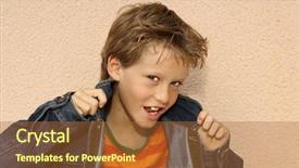  Presentation with christening for boy - Amazing presentation theme having young boy with cool expression backdrop and a  colored foreground