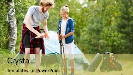  Presentation with young college student diagnosis of sti - Cool new PPT theme with young boy with sticks listening backdrop and a yellow colored foreground