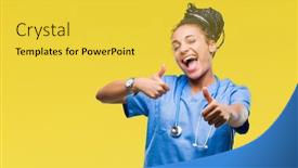  Presentation with hand surgeon - PPT layouts enhanced with young-braided-hair-african-american background and a yellow colored foreground