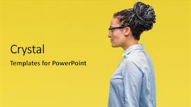  Presentation with business profile - Presentation consisting of young braided hair african american background and a yellow colored foreground