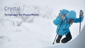  Presentation with brave - Presentation theme having young-brave-woman-in-warm background and a sky blue colored foreground