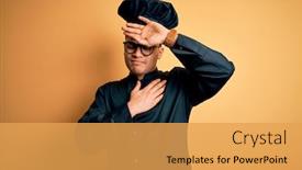  Presentation with fever - Colorful theme enhanced with young-brazilian-chef-man-wearing backdrop and a yellow colored foreground