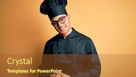  Presentation with chef - Cool new theme with young-brazilian-chef-man-wearing backdrop and a tawny brown colored foreground