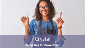  Presentation with idea - Slide deck featuring young-brazilian-hairdresser-woman-using background and a ocean colored foreground