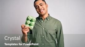  Presentation with box carton - Colorful PPT layouts enhanced with young-brazilian-man-holding-carton backdrop and a dark gray colored foreground