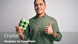  Presentation with box carton - PPT layouts enhanced with young-brazilian-man-holding-carton background and a tawny brown colored foreground