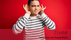  Presentation with deaf - PPT layouts with young-brazilian-man-wearing-casual background and a red colored foreground