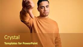  Presentation with negative - Presentation design enhanced with young-brazilian-man-wearing-casual background and a tawny brown colored foreground