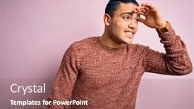  Presentation with far away - Slide deck consisting of young-brazilian-man-wearing-casual background and a tawny brown colored foreground