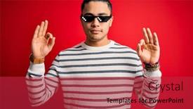  Presentation with eye popping funny cake pops - Colorful slide set enhanced with young-brazilian-man-wearing-funny backdrop and a red colored foreground