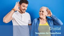  Presentation with hearing - Theme with young-brazilian-mother-and-son background and a ocean colored foreground