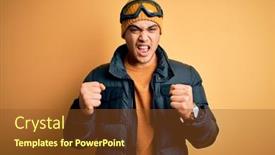  Presentation with ski - Amazing presentation theme having young-brazilian-skier-man-wearing backdrop and a tawny brown colored foreground