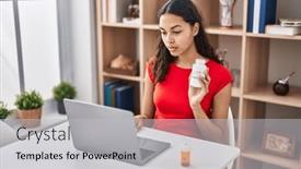  Presentation with attitude - Presentation theme consisting of young-brazilian-woman-doing-video background and a light gray colored foreground