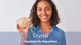  Presentation with oat - Beautiful PPT layouts featuring young brazilian woman holding oat bowl standing over isolated white background with a happy face standing and smiling with a confident smile showing teeth backdrop and a teal colored foreground