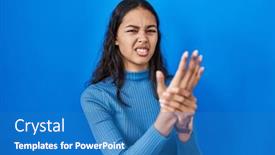  Presentation with inflammation - PPT theme having young-brazilian-woman-standing-over background and a teal colored foreground