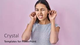  Presentation with noise - Slide set with young-brazilian-woman-wearing-casual background and a lemonade colored foreground