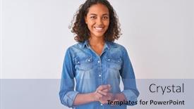  Presentation with denim and diamonds - Audience pleasing PPT theme consisting of young-brazilian-woman-wearing-denim backdrop and a teal colored foreground