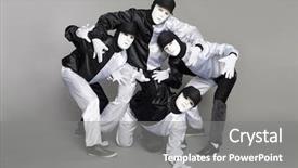  Presentation with break dance - Slide deck enhanced with young break dancers with elements background and a gray colored foreground