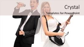  Presentation with young children playing - Presentation theme with wedding band - young bride playing guitar background and a lemonade colored foreground