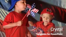  Presentation with two small brothers - Theme featuring young brothers playing with patriotic background and a tawny brown colored foreground