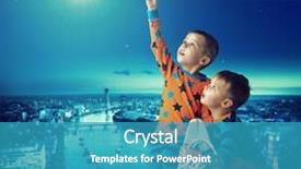  Presentation with star - Slides having young brothers reaching stars background and a teal colored foreground