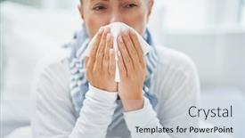  Presentation with tissue - Presentation theme consisting of young-brunet-woman-sick background and a lemonade colored foreground