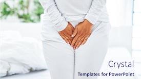  Presentation with pain - Slide deck consisting of young-brunet-woman-with-menstrual background and a sky blue colored foreground