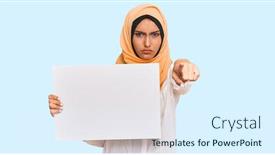  Presentation with islamic - Presentation consisting of young-brunette-arab-woman-wearing background and a sky blue colored foreground