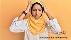 Presentation with arab - Presentation consisting of young-brunette-arab-woman-wearing background and a yellow colored foreground
