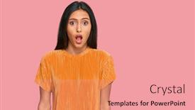  Presentation with arab - Colorful presentation enhanced with young-brunette-arab-woman-wearing backdrop and a coral colored foreground