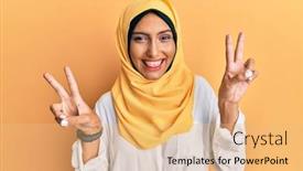  Presentation with islamic - Amazing theme having young-brunette-arab-woman-wearing backdrop and a coral colored foreground