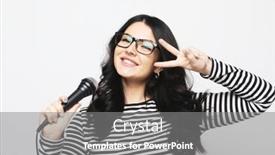  Presentation with singer - Slide deck with young-brunette-curvy-woman-singer background and a gray colored foreground