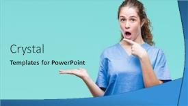  Presentation with hand surgeon - PPT layouts featuring young-brunette-doctor-girl-wearing background and a arctic colored foreground