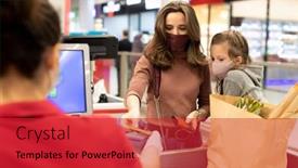  Presentation with credit card - Slides enhanced with young-brunette-female-consumer background and a red colored foreground