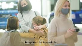  Presentation with registration - Presentation theme featuring young-brunette-female-traveler background and a coral colored foreground