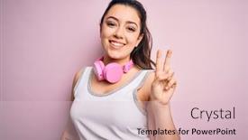  Presentation with fitness - Theme with young-brunette-fitness-woman-wearing background and a lemonade colored foreground
