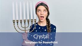  Presentation with anger - Presentation design featuring young-brunette-girl-holding-menorah background and a  colored foreground