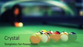  Presentation with hipster girl playing tetris game - Presentation design enhanced with young brunette girl playing snooker background and a seafoam green colored foreground